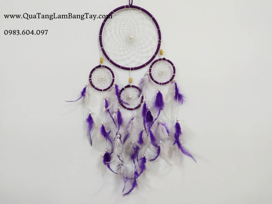 dreamcatcher màu tím trắng 